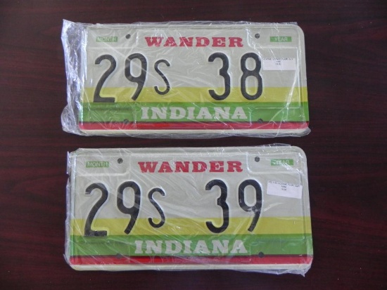 Two Indiana License Plates.
