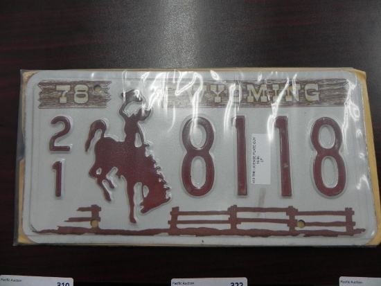 One set 1978 Wyoming License Plates.