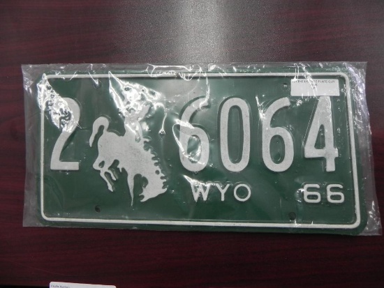 One set 1966 Wyoming License Plates.