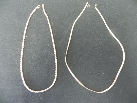 Two gold filled chain necklaces.