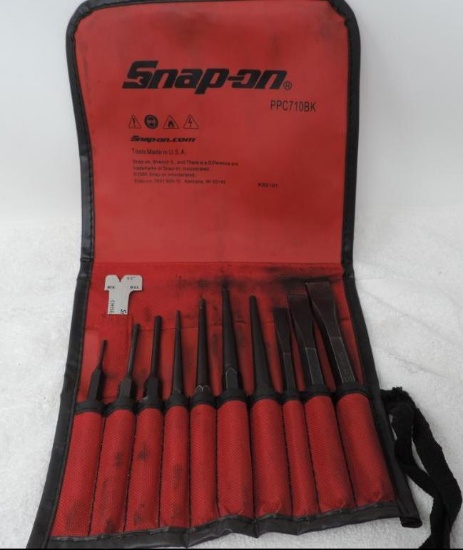 Snap On 11 piece punch and chisel set.