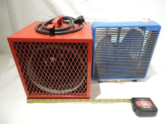 Marley model 402A electric garage heater and duracraft fan.