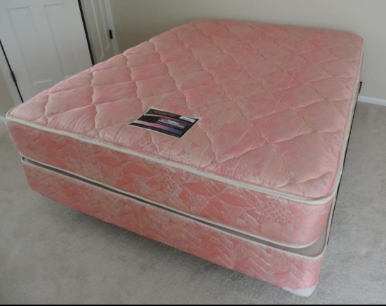 Simmons Beautyrest mattress, box, and frame.