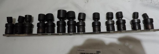Snap On 3/8" drive swivel head sockets.