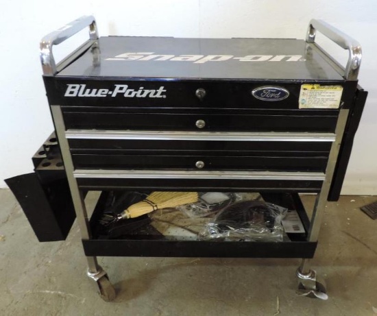 Snap On Blue Point rolling tool cart with key.