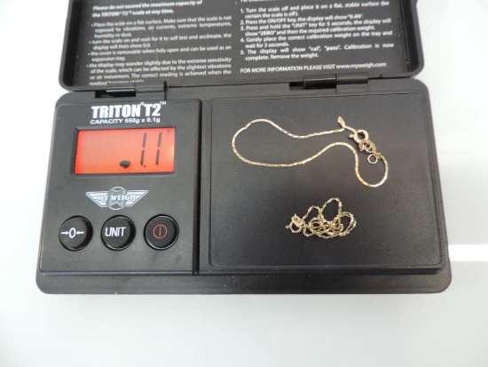 2 marked 14K gold bracelets, 1 gram total weight.