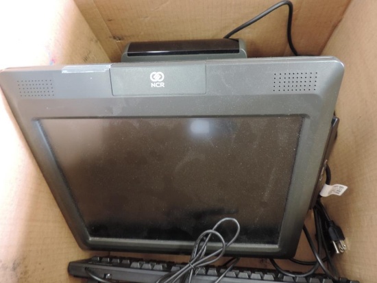 2 NCR model 7616-1500-8801 Point of sale systems with cash drawers and keys.