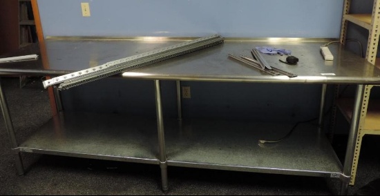 8' x30" x3' stainless steel work table in excellent condition.