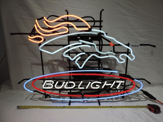 34" x24" Denver Bronco's Bud light neon sign.