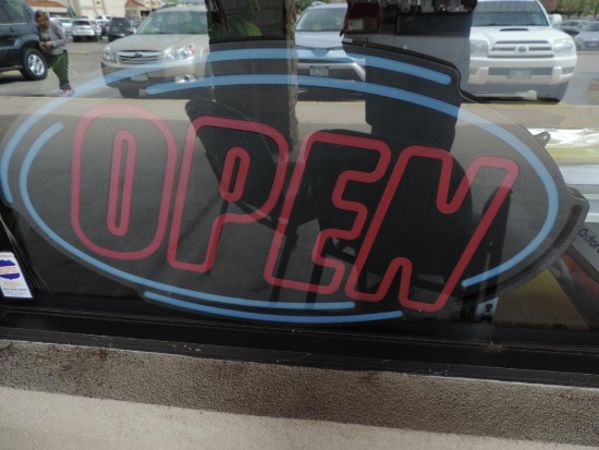 34x18" Led light up open sign.