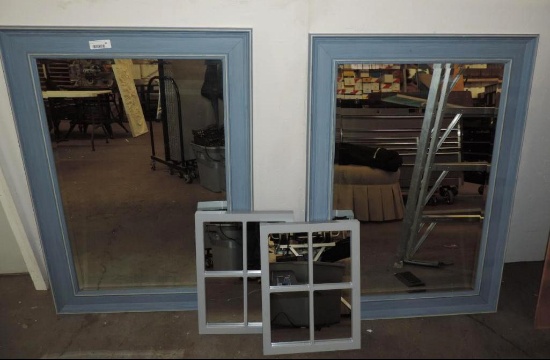 2 31x44" Sheffield collection framed mirrors and 2 14x19" mirrors.