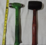 Matco body hammer and Craftsman rubber mallet.
