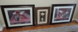 3 framed prints.