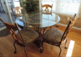 Glass top Table with 4 chairs.