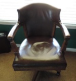 Brown leather office chair.