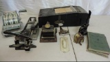 Antique office collectibles lot.