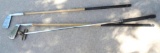 Vintage medowlark putter, mashie and brass putter.