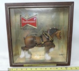 Vintage famous Budweiser clydesdale horse shadow box.