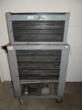 Fully Loaded 2 piece grey rolling tool box.