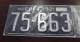 One 1921 Colorado License Plate.