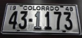 One set 1948 Colorado License Plates.