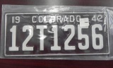 One 1942 Colorado License Plate.