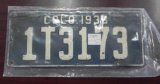 One 1936 Colorado License Plate.