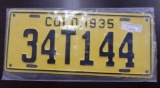 One 1935 Colorado License Plate.