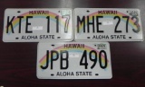 Three Hawaii License Plates.