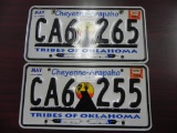 Two Oklahoma License Plates.