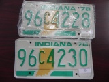 Two 1978 Indiana License Plates