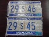 Two Indiana License Plates.