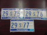 Three Indiana License Plates.