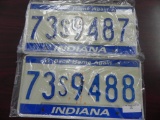 Two Indiana License Plates.