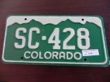 One Colorado License Plate.