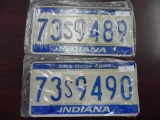 Two Indiana License Plates.