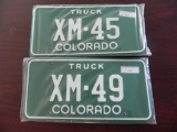 Two pair Colorado Truck License Plates.
