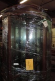Nice corner dislay cabinet with glass shelves.