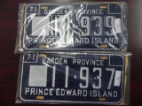 Two pair 1971 Canada Province License Plates.
