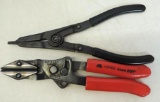 Matco TP 16A pliers and Mac tools HCP555 automatic pinch off pliers.