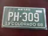 One set 1968 Colorado Metro License Plate.