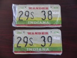 Two Indiana License Plates.