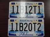 Two Alabama License Plates.
