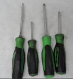 4 green snap on screw drivers.