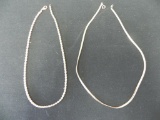 Two gold filled chain necklaces.