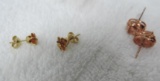 14k gold and Citrine earrings and marked 925 rose colored earrings.