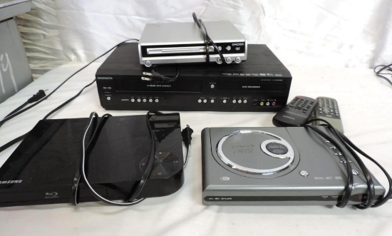 Samsung blue ray player, Magnavox DVD recorder and more lot.