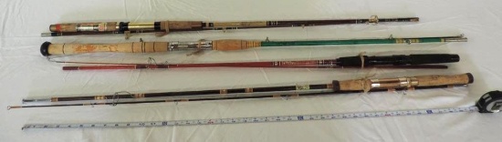 Olympic N-270 7' rod, Dawai 212 6.5' rod, great lakes 7.5' rod and Southbend classic 1 model