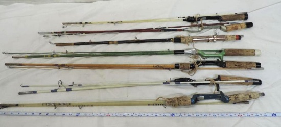 7 Vintage 2 piece fishing poles.