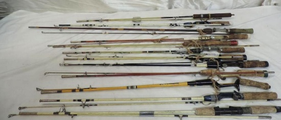 12 vintage 2 piece fishing rods